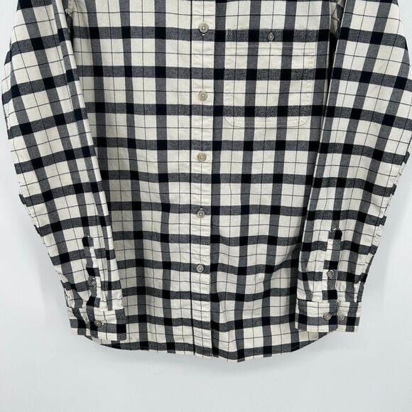 FILSON Men's Cream Black Plaid Alaskan Guide Flannel Button Up Shirt Size Large - Picture 6 of 8